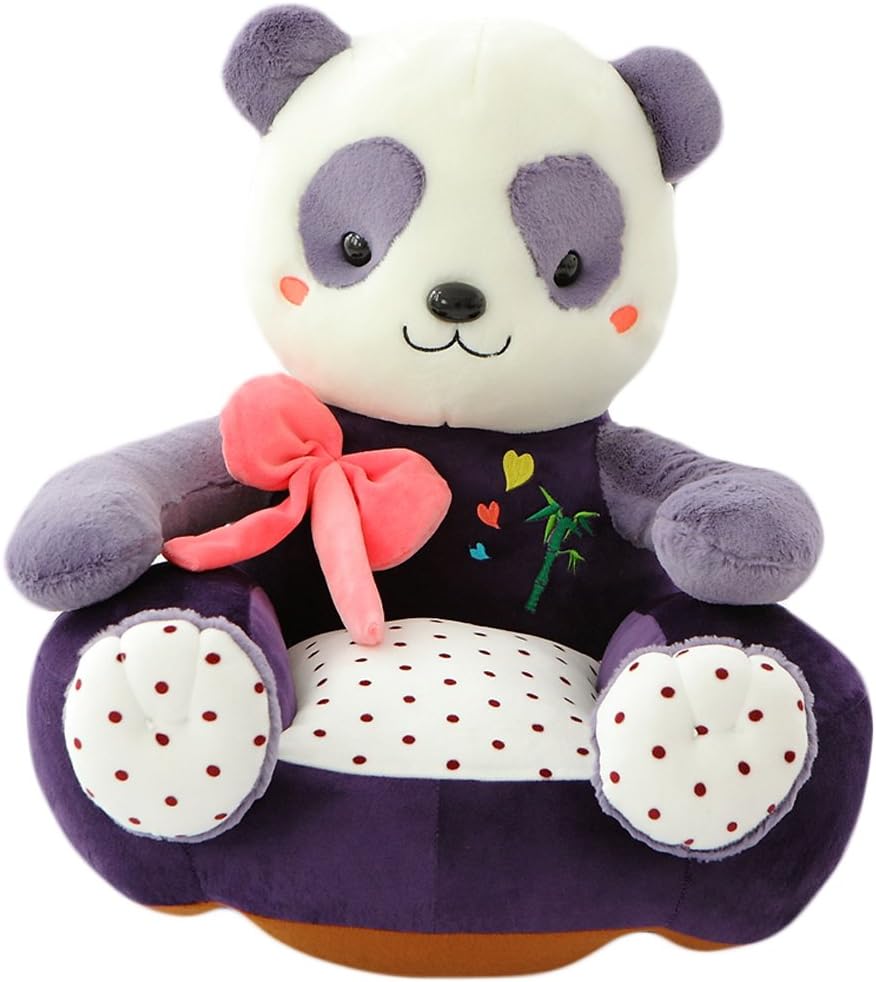 Vercart Canape Enfant Fauteuil Pour Garcon Fille Chaise Rembourree Coussin De Sol Pouf Bebe 45cm En Coton Siege Enfant Doux Confortable Animal Decoration Pour La Chambre Denfant Panda Violet Cuisine Maison