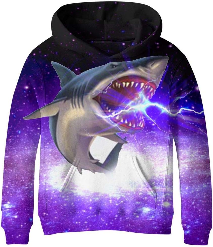 Euro Sky Boys Girls Kids Blue Galaxy Pockets Fleece Sweatshirts Hoodies
