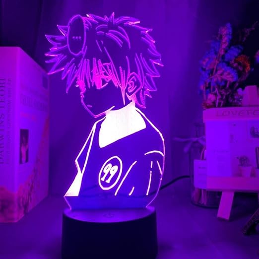 Amazon 3dイリュージョンランプledナイトライトアニメハンターxハンターキルアゾルディック色変更usbバッテリーテーブルランプ子供のための最高の誕生日のクリスマスプレゼント Youping ベッドサイドランプ