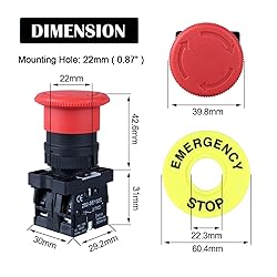 DMWD 22MM 600V 10Amp 2NC Red Mushroom Latching
