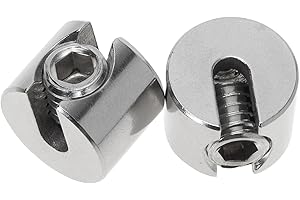 LAPYAPPE 2pcs M4x2 316 Stainless Steel Slotted Wire Rope Clips Cable Clamps for Garden Wire Rope Fastening