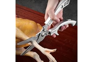 Duty Stainless Steel Kitchen Scissors – Professional Cooking & Poultry Shears, Ideal for Bones, Turkey, Meat, Fish and Vegeta