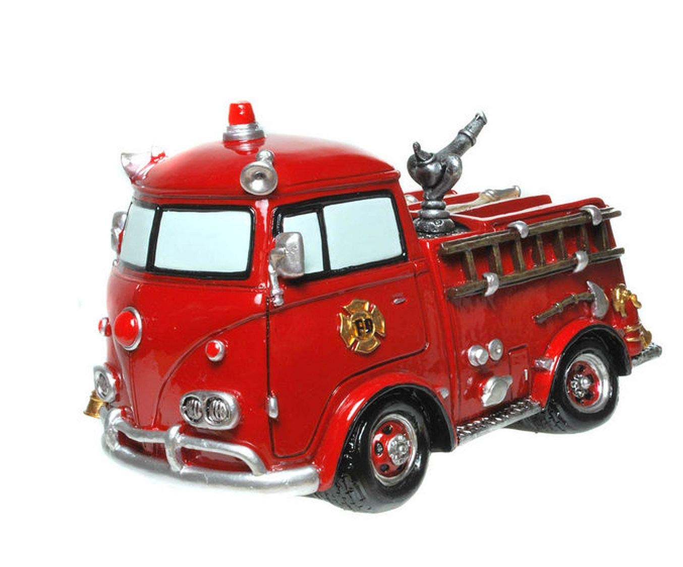 Retro Fire Engine Money Box Red