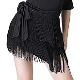 Dance Latin Ballroom Skirts for Women Tango Salsa Fringe Swing Hip Scarf Rumba Irregular Hem Dancewear