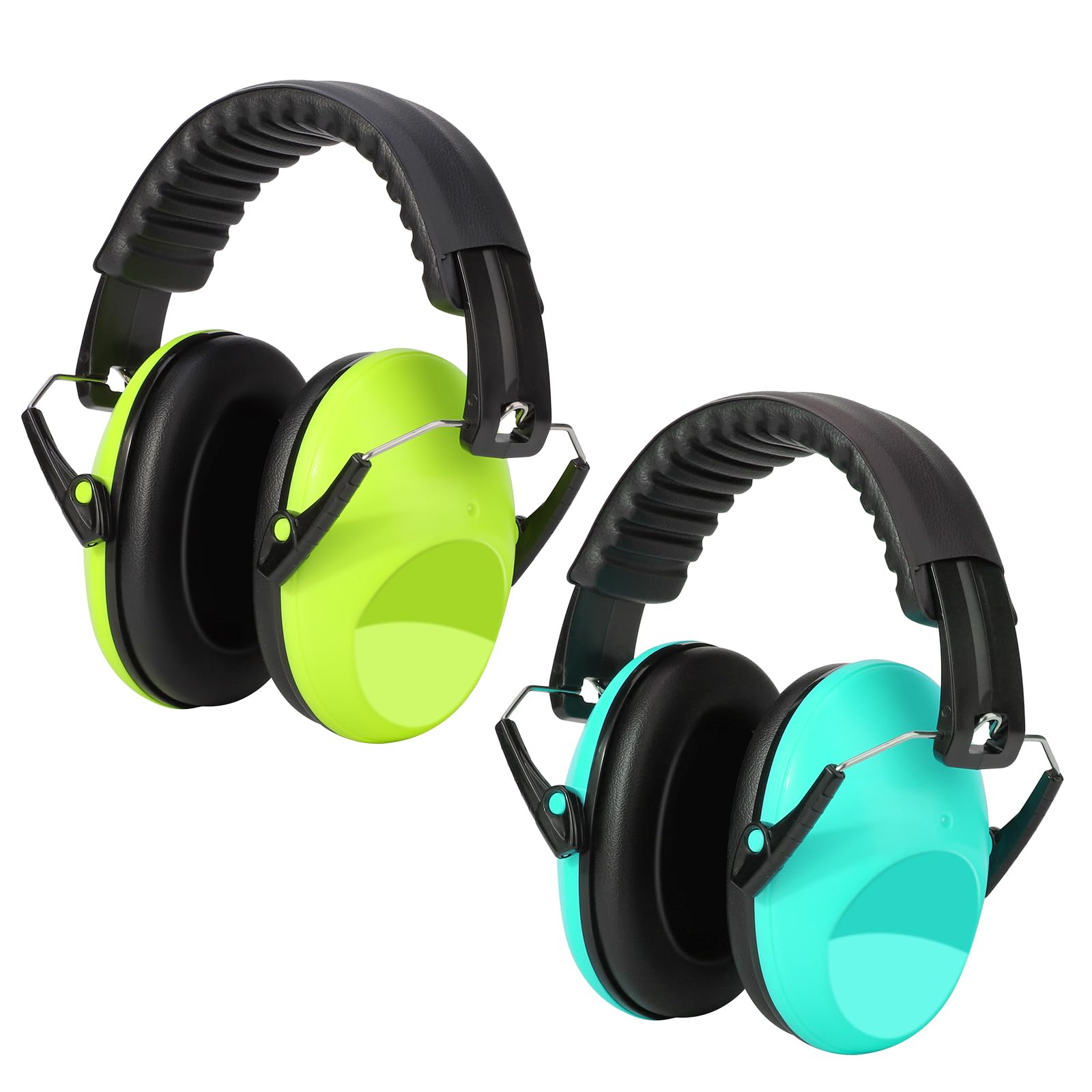 Kriogor 2 Pack Ear Defenders Children,26dB SNR Noise Cancelling Headphones Hearing Protection Earmuffs,Soft Kids Ear Defenders Adjustable Adults Ear Protector for Autism Airplane Study (Green & Mint) — image 1