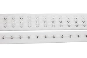 KUYLENT 2.5 Yards Pair White Color Three Row Hook and Eye Tape Trim for Sewing Quilting Corset Bra Renaissance Dance Bridal Costumes (White Three Row)