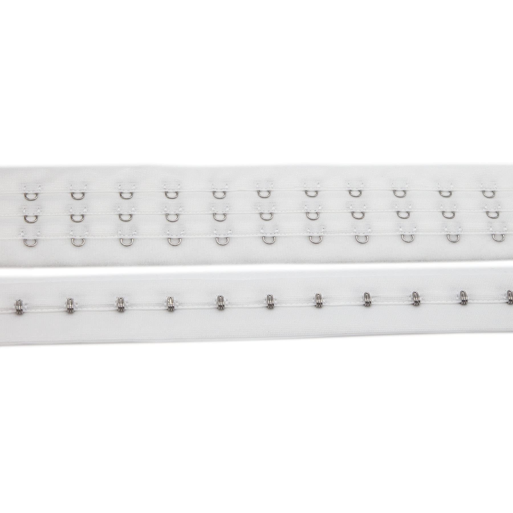 Photo 1 of 2.5 Yards Pair White Color Three Row Hook and Eye Tape Trim for Sewing Quilting Corset Bra Renaissance Dance Bridal Costumes (White Three Row)