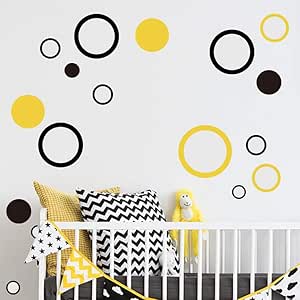 ERDFCV Círculo de lunares pegatinas de pared redondas calcomanías de