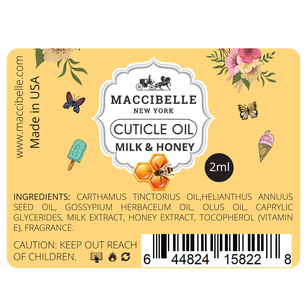 Maccibelle Milk & Honey Pure Cuticle & Nail Oil Pen 2ml Heals Dry Cracked Cuticles.: Beauty