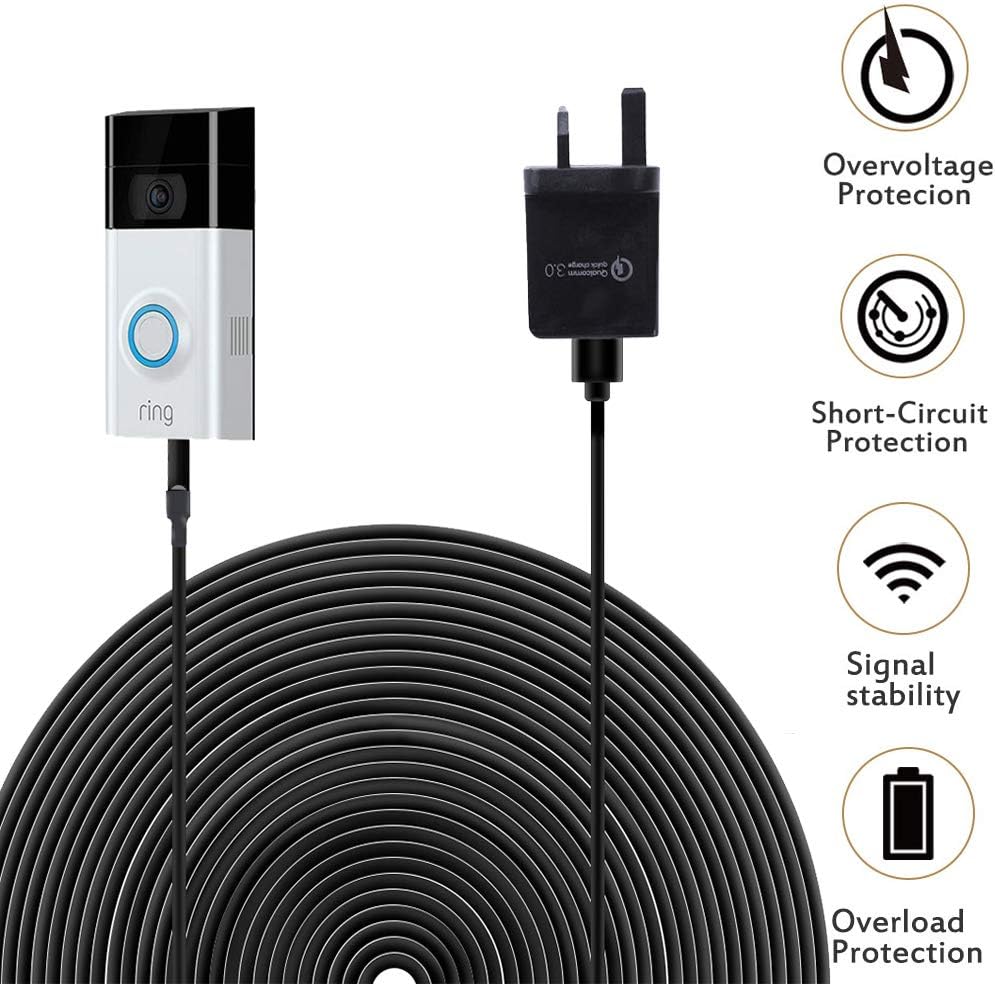 Ring Video Doorbell UK Power Supply Adapter LUXACURY Amazon.co.uk