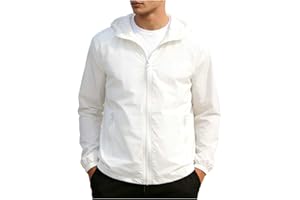 Mens Summer UV Protection Sun Jacket UPF 50+ Lightweight Jackets Long Sleeve Hooded Tops for Outdoor Hiking Travel Golf