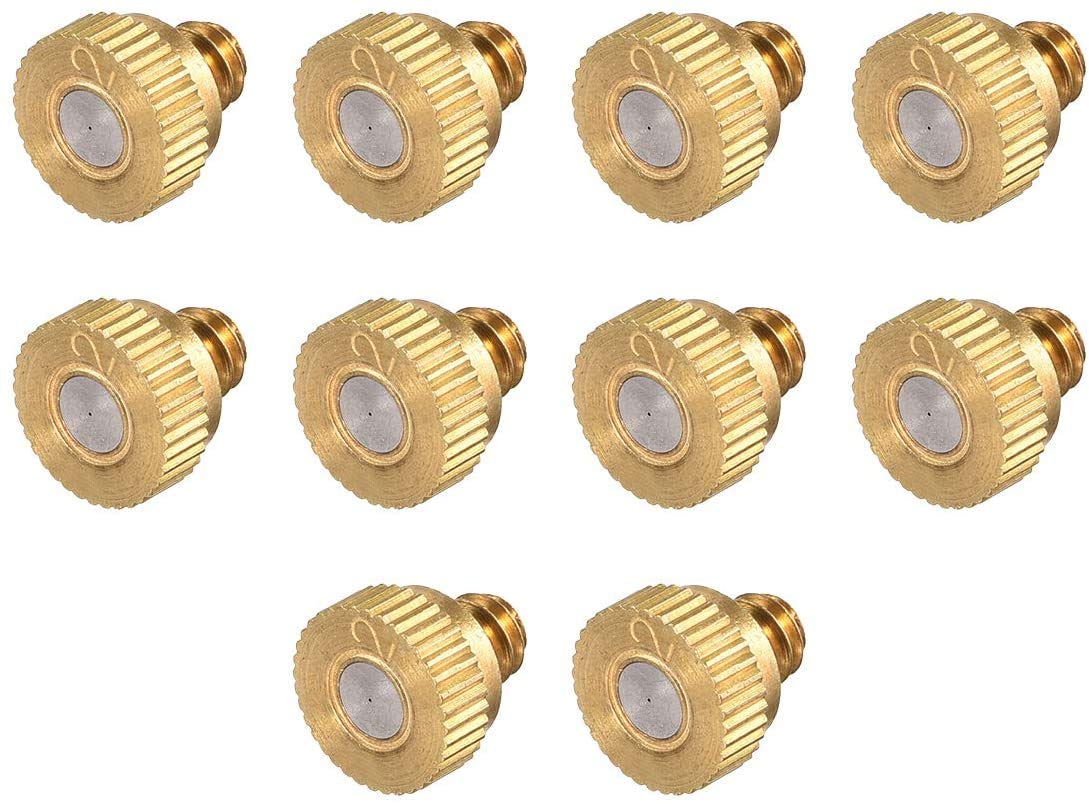 DollaTek 0.2mm atomizing Nozzle Nozzle 3/16 Brass Low Pressure atomizing Nozzle Cooling and humidifying nozzle-10pcs