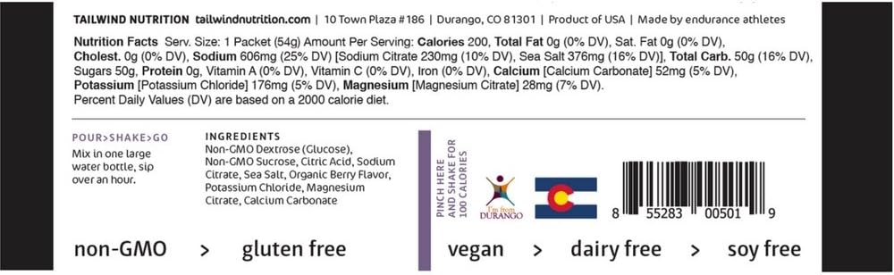 Tailwind Nutrition Endurance Fuel Assorted Flavors 8 Stick Pack Bag - Hydration Drink Mix with Electrolytes, Carbohydrates - Non-GMO, Gluten-Free, Vegan, No Soy or Dairy: Health & Personal Care