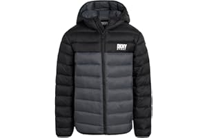 DKNY Boys Jacket – Midweight Insulated Quilted Outerwear Parka Puffer Coat – Water Resistant Boys Winter Hooded Jacket (8-20)