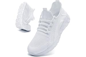CMNZHK Running Shoes Womens Walking Sneakers Non Slip Gym Tennis Athletic Shoes Slip on Breathable Comfortable Shoe White Siz