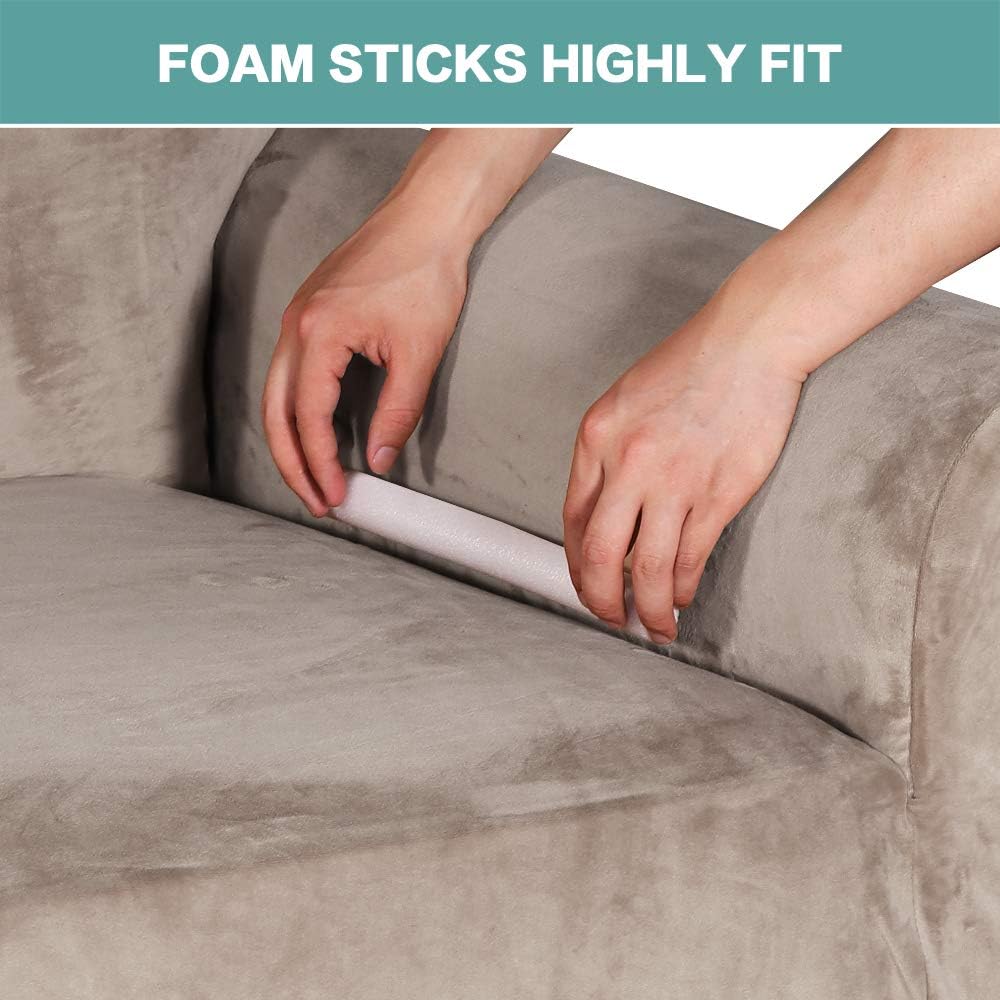 Stretch Chair Sofa Slipcover Velvet Chair Cover Plush Couch Sofa Cover Furniture Protector Chair Couch Cover Soft with Elastic Bottom Spandex Slipcovers for Chair Protector (Chair, Brown): Kitchen & Dining