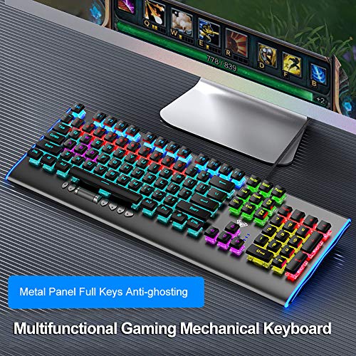 AULA F2099 Low Profile Mechanical Gaming Keyboard, with Blue Switches