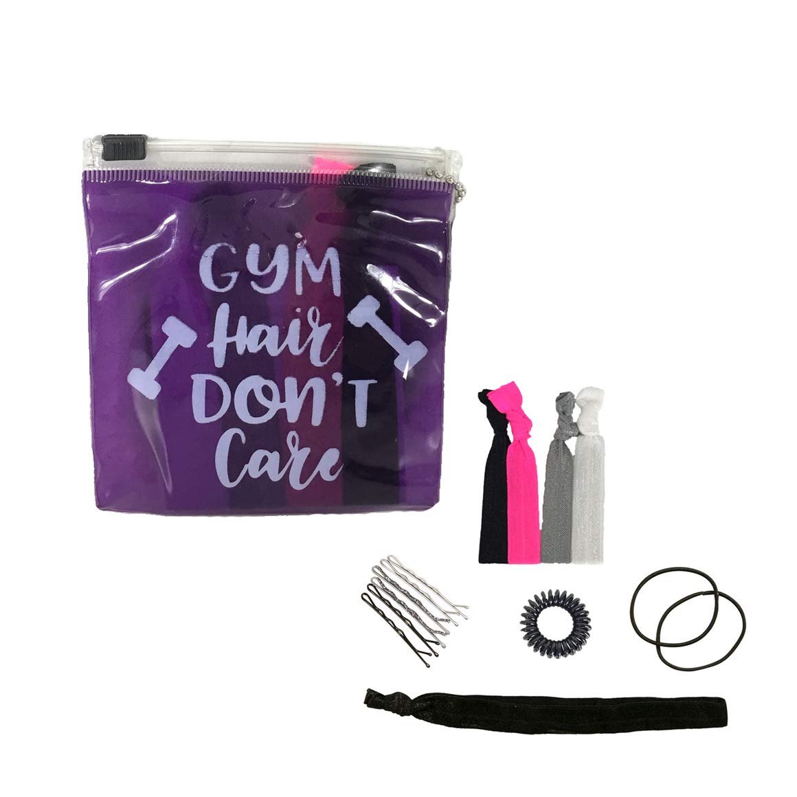 Amazon Com Gym Hair Don T Care 15 Pc Hair Emergency Kit Purple