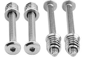 DIAO79NI 4 Pcs Stainless Steel Guitar Neck Chamfered Hex Socket Screws 45mm & M4 Inserts Kit for Bolt-On Guitar and Bass