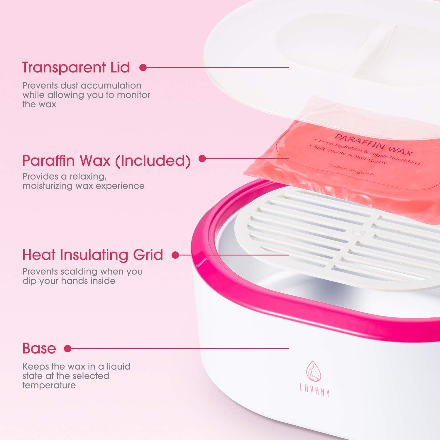 Paraffin Wax Machine for Hand and Feet, 0.5 Hour Fast Wax Meltdown Paraffin Bath Paraffin Wax Warmer Quick-Heating Paraffin Bath Spa for Smooth and Soft Skin (Red): Home & Kitchen