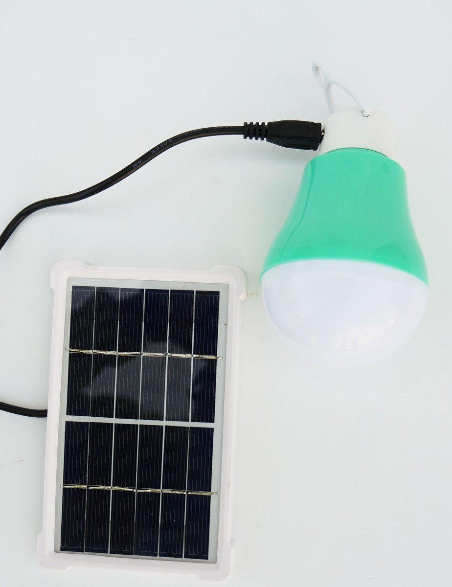 Solar Bulb Lights,Rechargeable Lights Solar Panel Powered Shed Light 5W Portable Led Bulbs Light Charged Solar Energy Lamp Home Lighting for Indoor Outdoor Camping Garden Emergency Lighting