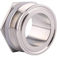 DERNORD 1.5" Tri Clamp Bulkhead Compression Fitting 304 Stainless Steel Weldless Homebrew Kettle Bulkhead