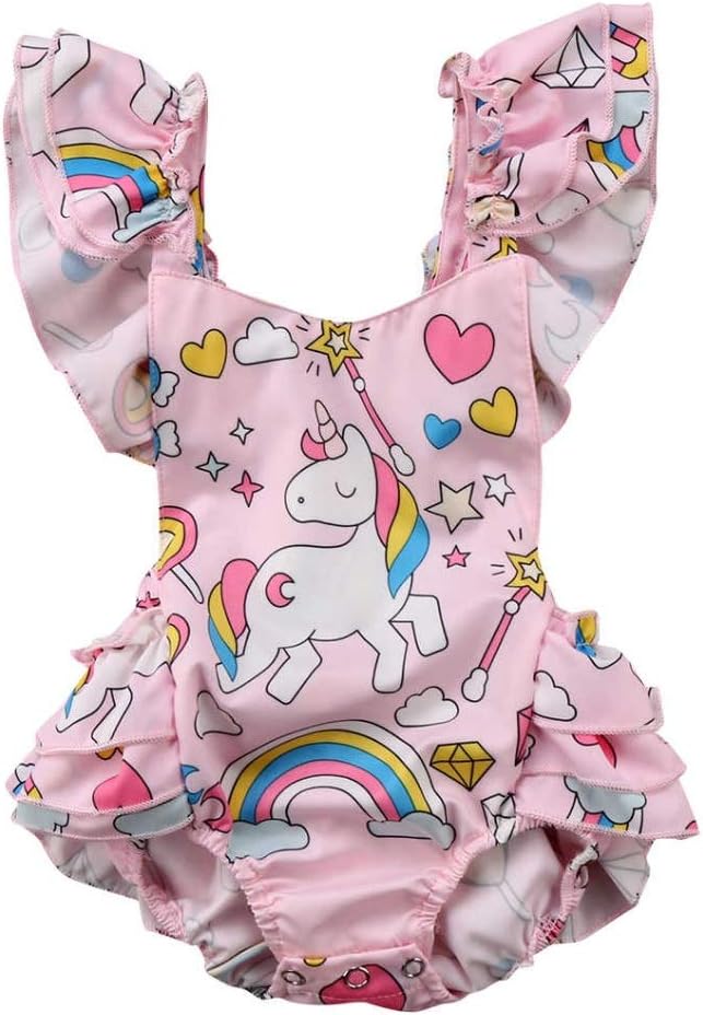 Toddler Girls Rompers and Jumpsuits Unicorn Ruffle Baby Outfits for Toddler Girls