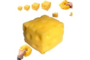 Jumbo Cheese Squishy, Slow Rising Squeezable Stress Relief, Stress Fake Cheese Sensory Fidget Toys, Cheese Stress Balls for A