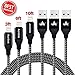 Aonlink iPhone Cable, 3Pack 3FT 6FT 10FT Nylon Braided Lightning to USB iPhone Charger Cord with Aluminum Connector for iPhone 7/7 Plus/6s/6s Plus/6/6Plus/5s/5c/5, iPad/iPod Models-Silver Black
