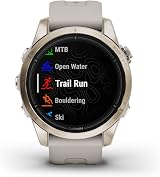 Garmin Epix Pro Sapphire Edition 42mm Soft Gold Cream Nylon Band view 2