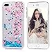 YOKIRIN iPhone 7 Plus iPhone 8 Plus Case, Crystal Soft Flexiable TPU Shell 3D Handmade Bling Sparkle Glitter Quicksand Flowing Liquid Cover Flower Butterfly