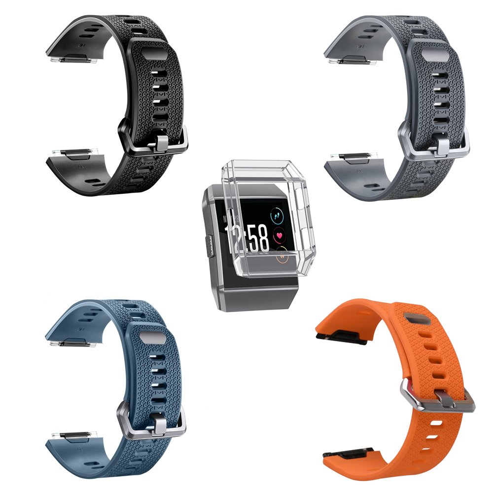 For Fitbit Ionic Band, MeriCino Soft Silicone Sport Band Replacement Strap Fashion Accessory Adjustable Fitness Smart Watch Wristband for Women Men, ...
