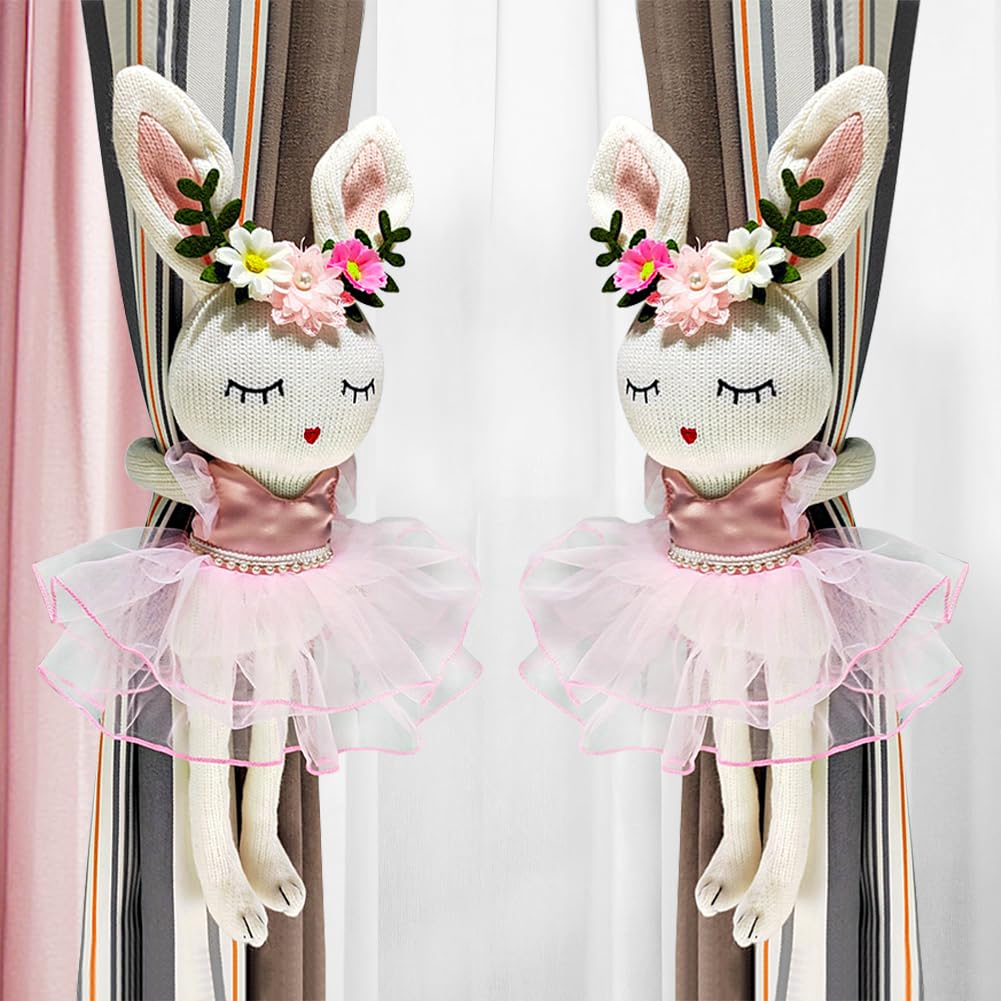 2Pcs Curtains Tieback Cartoon Animal Curtain Straps Curtain Buckle Hook for Kids Child Nursery Room Window Decorations (K), M