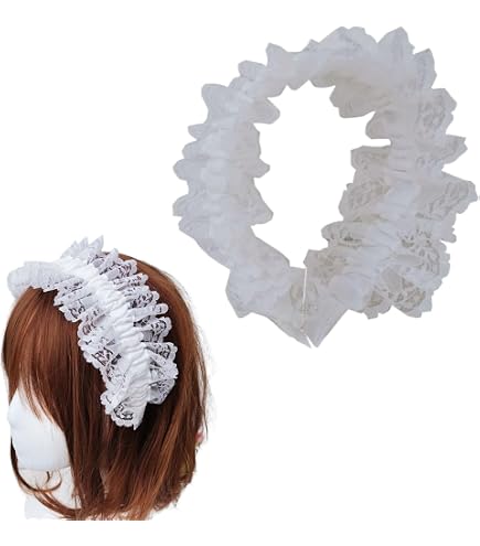 Amazon.com: mdgfge Lolita White Lace Headband Headdress  display picture 1