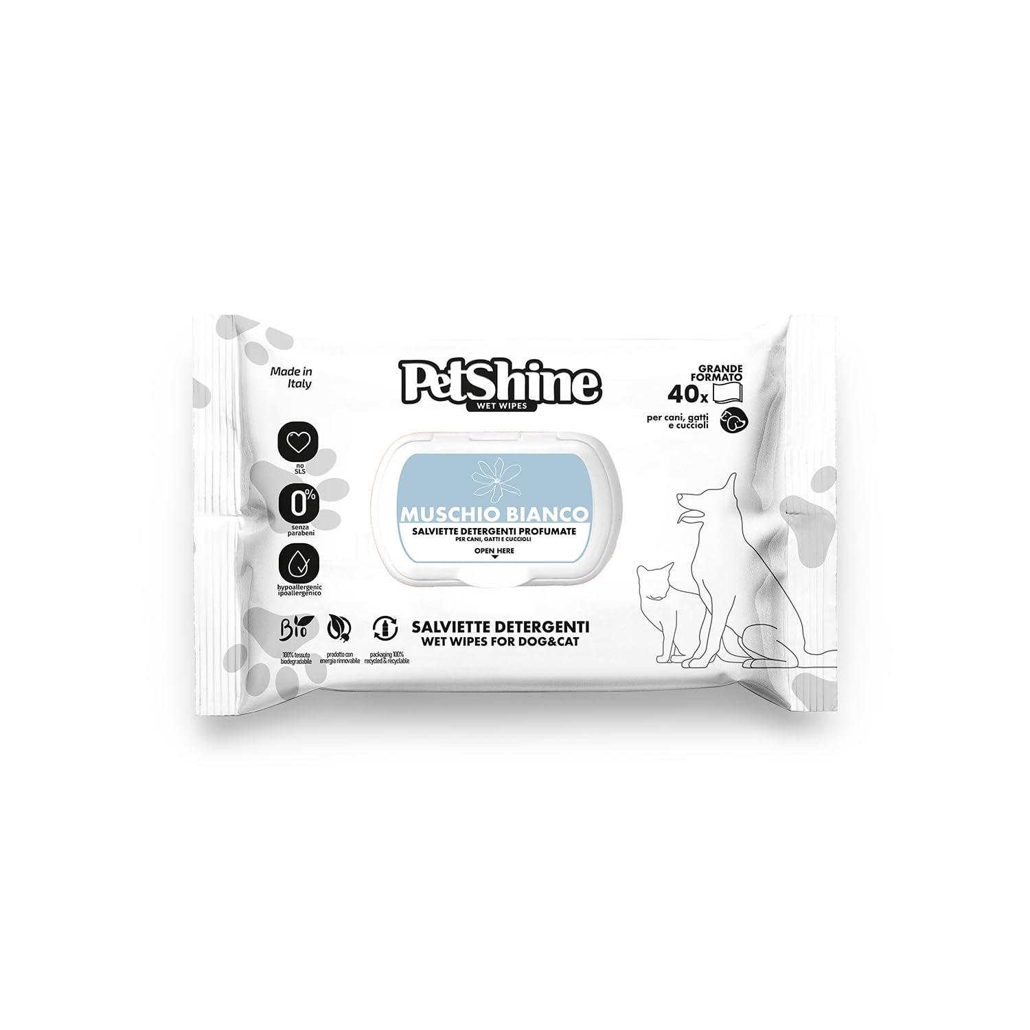 Artículos Trixie Toallitas Higiene Perro/Gato, Musgo Blanco Aloe, 40 ud