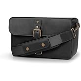 MegaGear Leather Camera Messenger Bag for Mirrorless, Instant and DSLR Cameras