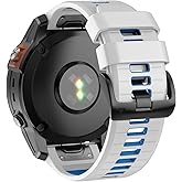 U-LIMVE Watch Band for Garmin Fenix 8 47mm/Fenix 7/Fenix 6/Fenix 5/Epix Pro 47mm, 22mm Silicone QuickFit Replacement Bands