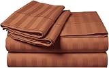 MOONLIGHT20015 Double Duvet Set Reversible Stripes Satin Bedding Rust 200x200 view 7