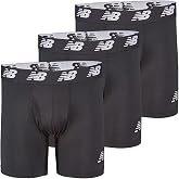 New Balance Men's Performance Boxer Briefs | 3 Pack Underwear, Moisture Wicking Stretch Fabric with Fly Opening, Soft Waistband and No Chafe Stitching