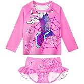 Lansidun Girls Rash Guard Bathing Suits Kids Swimsuits Long Sleeve Swimwear 3-8 Years