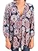 LISTONE Women Casual Cuffed 3/4 Sleeve Blouse Floral Print V Neck Shirts Tops