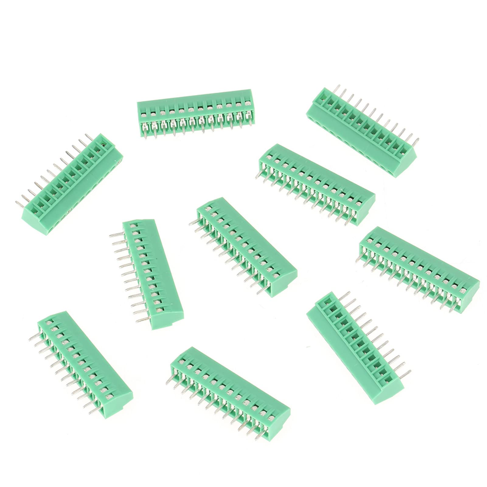 10PCS/Set Terminal Block, 12 Pin 2.54mm Screw Terminal Block Connector PCB Terminal Block PCB Mount Screw Terminal Block Connector for PCB Wiring