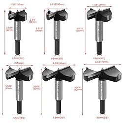 ASNOMY 6PCS Large Size Forstner Bit set, 1-3/8Inch