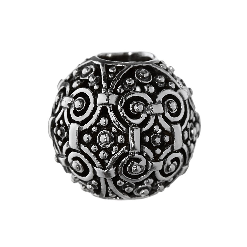 NKlaus Large Viking Bead ASKUR 925 sterling silver silver curly bead 6418