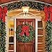 HOMEMAXS Metal Wreath Hanger Over The Door Wreath Holder 4 Packs 13.8inch Larger Wreath Metal Hook for Christmas （Black）