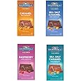Ghirardelli Square Bar Variety Set 19.2 oz (One Caramel, One Sea Salt Caramel Milk, One Sea Salt Caramel Dark, and one Raspberry Dark Square Bar) - Pack of 4-4.8 oz Bars