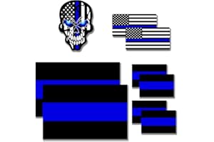 KINBOIN 9PCS Reflective Thin Blue Line Stickers, Honoring Police Law, Waterproof Vinyl, Police Thin Blue Line Vinyl Decal for Cars Trucks Window Laptop Tape