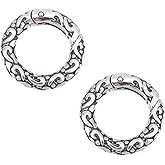 UNICRAFTALE 2Pcs Tibetan Style Spring Gate Rings Stainless Steel Textured Snap Clasps 6 Gauge O Ring Clips Snap Hooks Spring Keyring Buckle Clasps for Bag Purse Shoulder Strap Key Chains