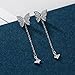 Mints Sterling Silver Butterfly Earring Cubic Zirconia Dangle Earrings Drop Jewelry for Women