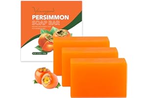 yoniagood 3 PCS Persimmon Soap Bar for Body Odor Control, Natural Deodorant Body Bar Soap for Old People Smell, Remove Strong Smell, Organic Eliminating Odor Wash Soap for Women & Men